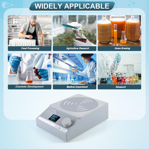 Magnetic Stirrer w/Timer, 100fl.oz Digital Magnetic Stir Plate, Lab Stirrer with LCD Display, Stir Bar (NO Heating)