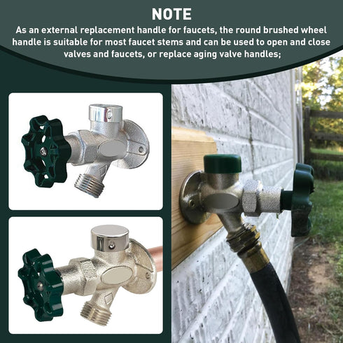 10006, 10006 (0.26'' Outdoor Faucet Water Spigot Handle, Hose Bib Round Wheel Handle Replacement Compatible with Danco