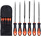 HORUSDY 6-Pieces Needle File Set, Hand Metal Files, Alloy Steel Flat, Square, Triangular, Round, Half-Round