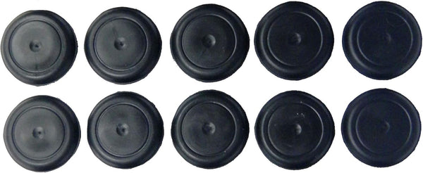 1 1/2" Black Rubber Plugs for Flush Mount Body and Sheet Metal Holes, Qty 10