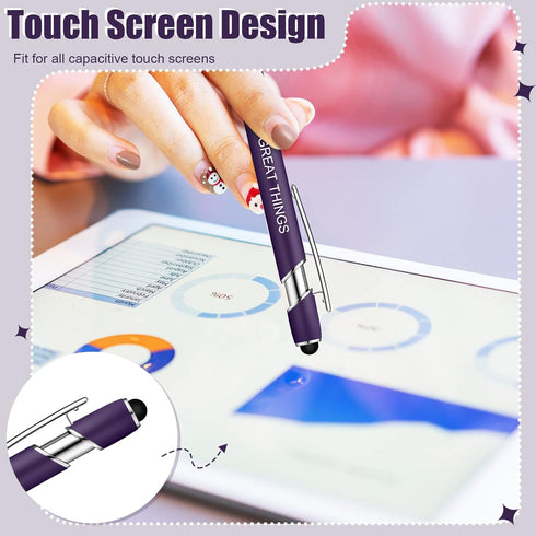 Zonon 12 Pieces Fine Point Inspirational Motivational Pens, Fun Quotes Ballpoint Pens for School Office Gifts (Dark