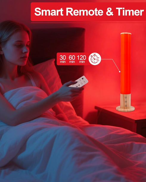 670nm Red Light Night Light Lamp for Sleep GlowPillar Red Nightlight Desk Lamp with Wavelength Multi-Color