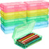Fainne 12 Pcs Large Capacity Plastic Pencil Box with Snap Closure Lids, Multi Purpose Storage Organizer