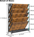 PAG Wall File Organizer, 6-Tier Rustic Hanging Holder for Documents and Magazines, Brown