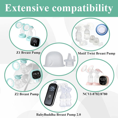 6 Pack 2 Pack Z1/Z2/Twist Duckbill Valves & Silicone Diaphragms Compatible with Breast Pump - BPA-Free Breast Pump