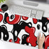 Red Black White Mouse Pad XL 31.5”x11.8” Anime Cool Geometric Desk Mat, Non-Slip Rubber Base for Home Office