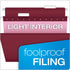 Pendaflex Esselte PFX415315BUR Reinforced Hanging Folders, Legal Size, Burgundy, 1/5 Cut, 25/BX (4153 1/5 BUR)