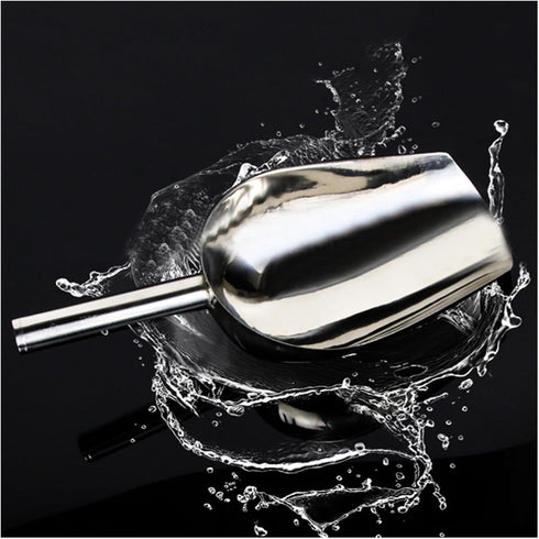 Generic 8/9/10/11inch Accessories(9 inch) Stainless Steel Ice Scoop Party Bar Buffet Kitchen Sugar Flour Dry Goods