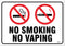 No Smoking No Vaping Sign, Large 10 X 7 Inch Self-Adhesive Vinyl Sticker