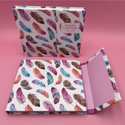 Nicepaper Cute Weekly Organizer Self-Stick Notes, Pastel Memo Pad Set with Feather Shapes, Perfect for Weekly Note
