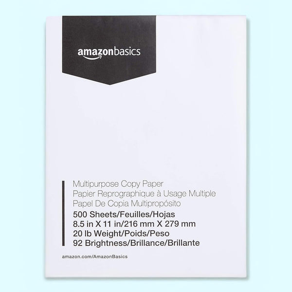 Amazon Basics Multipurpose Copy Printer Paper, 8.5 x 11 Inches, 20 lb,