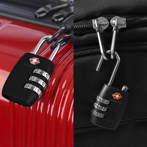 DanziX TSA Approved Lock - 3-Dial Combination Travel Luggage Lock with 4 Colors Stainless Steel Safety Tether
