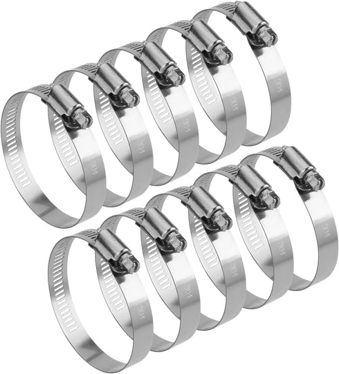 LOKMAN 10 Pack Adjustable Stainless Steel Hose Clamps Worm Gear Duct Clamps 3-3.5 inch/75-90mm for Dryer Vent Hose