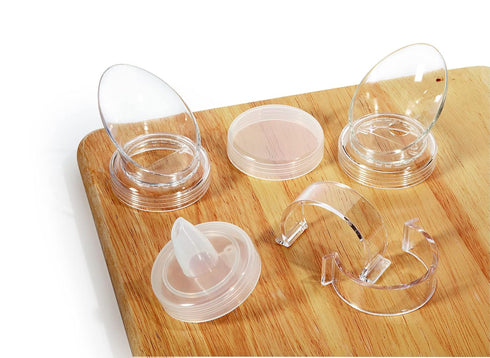 G.E.T. CLIPS-PLAIN-PC-CL Clear Set of 8 Plain Salad Dressing Bottle Clips, Polycarbonate