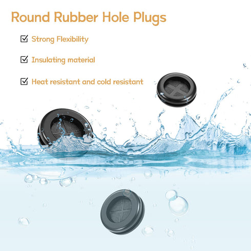 6PCS 1-3/4 Grommet DD040-1-3/4 Rubber for Wiring Firewall Hole Plugs Wire Protection