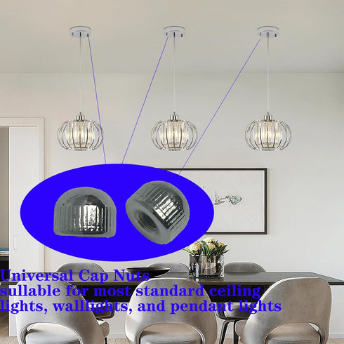 HOKIMEEN M4 0.25 inch 0.35 inch 8 Packs Screw Caps for Light Fixtures, Metal Threaded Cap Nuts, in Height x
