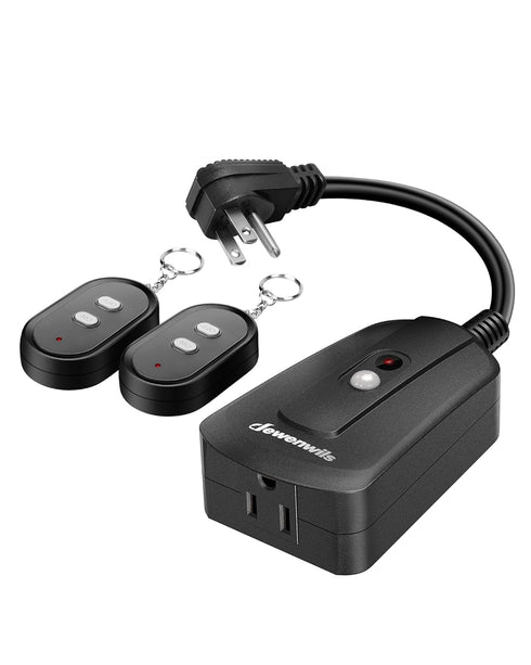 DEWENWILS Remote Control Outlet with 2 Wireless Remotes, Weatherproof Remote Control Light