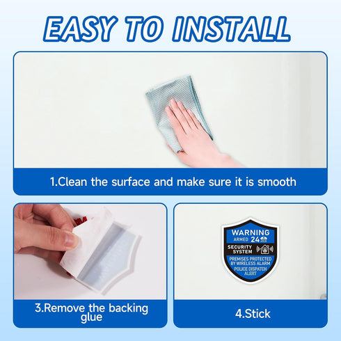 3PCS 24 2.8x2.4 Security Alarm System Sign for Home, Self-Adhesive Weatherproof Small Hours Warning Sticker, Safety