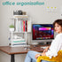 Vfelf 3-Tier Desktop Bookshelf Organizer, White Desk Shelf with Metal Hook Workspace Organizers for Desk Organization