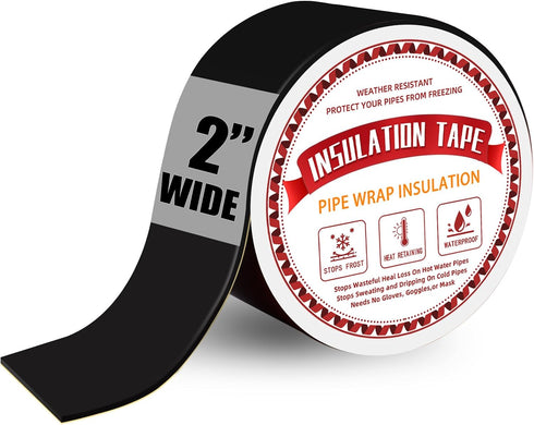 2 in Pipe Insulation Tape, Weather Resistant Foam Tape, Outdoor Water Pipe Insulation Wrap