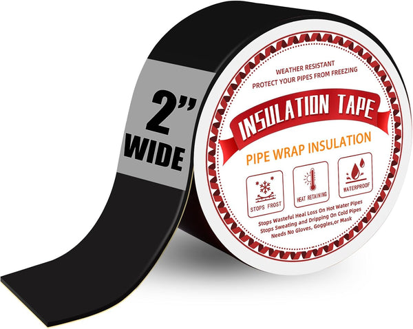 2 in Pipe Insulation Tape, Weather Resistant Foam Tape, Outdoor Water Pipe Insulation Wrap