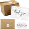PineHaven 100 Set Thank You Cards with Kraft Envelopes and Stickers Bulk,4x 6