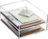 Clear Acrylic Letter Tray, Stackable Desk File Organizer for School Teacher Office Supplies - 2 Pack