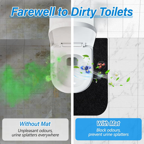 4 Pack Toilet Mats,Upgrade Toilet Floor Protector from Urine,Toilet Rugs U Shaped Washable,Toilet Mats