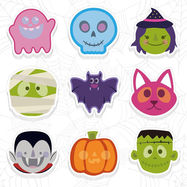 Whaline Halloween Sticky Notes, 9 Designs Spooky Character Notepads, 18 Packs for Office Study Supplies