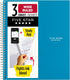 Five Star Spiral Notebook + Study App, 3 Subject, Wide Ruled, 150 Sheets, 10-1/2" x 8" Tidewater Blue (73184)