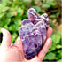 MUOBSBJRX Set 1 Amethyst Rough Stone Face Care Massage Tool Amethyst Roller Gua Sha Massage Natural Crystal Jade