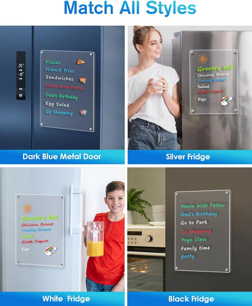 MaxGear Small Magnetic Dry Erase Board for Refrigerator, 12"X 8" Kitchen Menu Planner with Markers