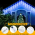 144LED 8 Meteor Shower Lights, Blue Holiday Outdoor Illumination with Tubes, Waterproof Hanging Display for Garden Yard