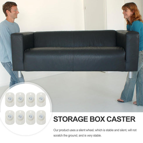 8pcs NUOBESTY Self-Adhesive Sticky Casters Universal Swivel Storage Box Wheels with Steel Ball Bearings for Rolling