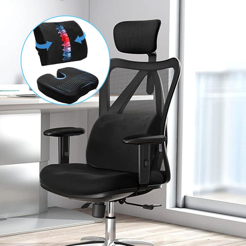 Genrico Office Chair Back Cushion,Memory Foam Cushion for Lumbar,Driver Back Support Pillow | For Home School Car SUV