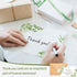 50Pcs Funeral Sympathy Thank You Cards with Envelopes and Matching Seal Stickers, Green Leaf Cross Bereavement Card