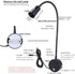 5V Dimmable 6000K 4000K 3000K 15" 1-Pack USB Wall Mounted Bedside Reading Lamp Colors Change Wall Sconce Aluminum Black