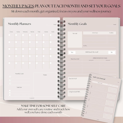 Wellness Journal - 90 Day Health, Fitness, Gratitude, Mindfulness, Wellbeing, Habit, Goals Tracker - A5 Lux