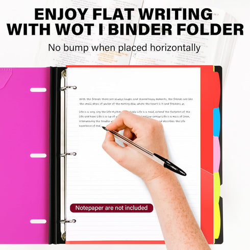 WOT I Telescoping Project Organizer 2PCS, Refillable 3 Ring Binder Pocket Folder with Custom Cover, Pink