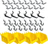 WallPeg Pegboard Bin & Peg Hook Assortment Set, 4 Yellow Bins with J, L, and Jumbo Style Hooks for Organizing