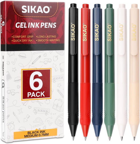Gel Pens, 0.5mm Fine Point Smooth Writing Pens, Quick Dry Black Gel Ink for Journaling