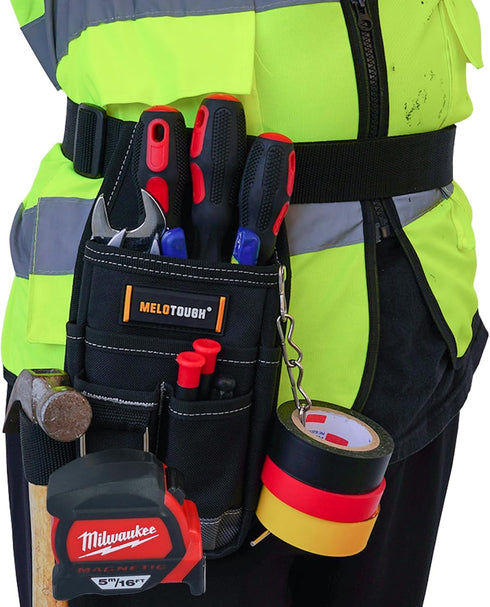 MELOTOUGH Pocket Tool Pouch, Mini Tool Organizer Pouch with Belt Clip for Electrician, Carpenter, and Technician