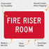SmartSign K-9709-PL-10 "Fire Riser Room" Sign, 7" x 10" Plastic, White on Red