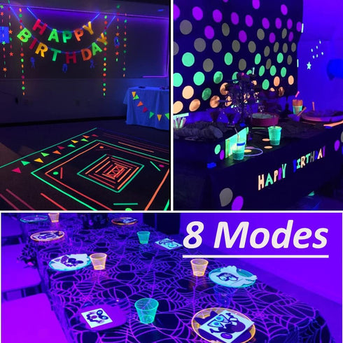 60ft 240 Solhice Black Light String Lights for Glow Party, LEDs Blacklights Fairy Lights with Remote Plug