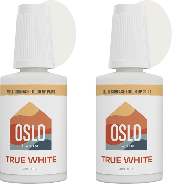 Touch Up Paint, True White, two 1oz., Satin, Quick Drying for Home Repairs and Kitchen Cabinets