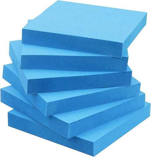 Early Buy Sticky Notes 3x3 Blue Color Self-Stick Notes, 6 Pads with 100 Sheets Each