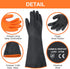 18" XL Size Reusable Heavy Duty Latex Gloves, Chemical Resistant Dishwashing Gloves for Men, Waterproof Protection