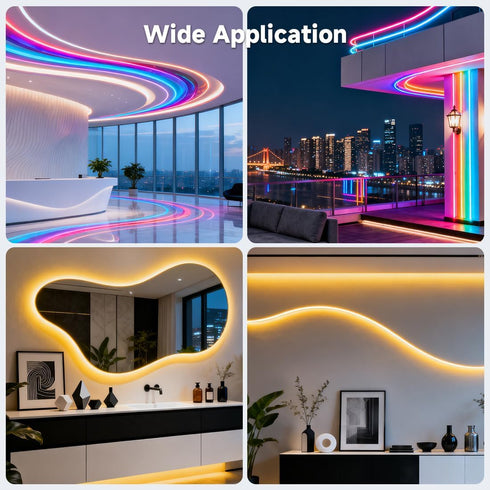 16.4Ft 5mm BTF-LIGHTING Silicone LED Channel System Flexible Milky White Cover DIY Spotless Tube for Width LED