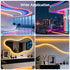 16.4Ft 5mm BTF-LIGHTING Silicone LED Channel System Flexible Milky White Cover DIY Spotless Tube for Width LED