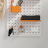 6Pcs POPETPOP Pegboard Bins Kit with Hooks Clear Plastic Storage Organizer Bins for Workbench Garage Tool Parts